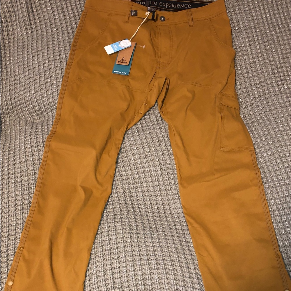 PRANA BRONZED STRECH ZION STRAIGHT HIKING PANTS